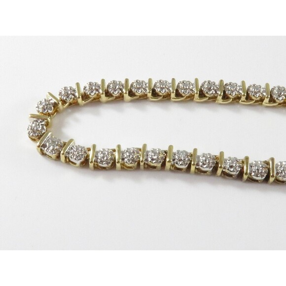 18" TL Sterling Silver Box Link Gilded Gold & Etched Metal Necklace Heavy - Picture 3 of 15